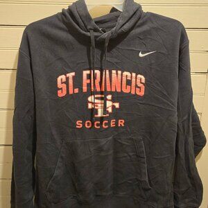 Nike Hoodie Mens XL St Francis Soccer College Black Pullover Hooded Sweatshirt
